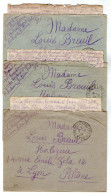 TB 4168 - 1916 - 3 Lettres Du Soldat BREUIL Du 120è Tal Cie Des Mitrailleurs SP 95,175 & 4 Lettres De Mg BREUIL à LYON - 1. Weltkrieg 1914-1918