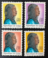 Tchad Chad Tschad 1990 Mi. 1192 - 1195 Traditional Hairstyles Cheveux Tresses Definitives Série Courante Freimarken - Chad (1960-...)