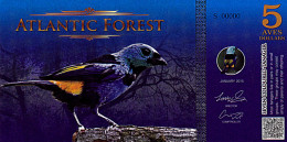 Atlantic Forest 5 Aves Spécimen UNC Janvier 2015 - Fictifs & Spécimens