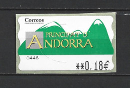 ANDORRA CORREO ESPAÑOL ETIQUETAS QUE ESTUERON EN USO MUY POCO TIEMPO AHORA YA NO ESTAN A LA VENTA (C.V) - Oblitérés