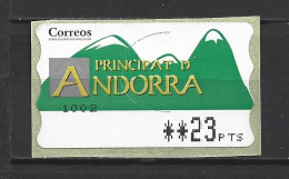 ANDORRA CORREO ESPAÑOL ETIQUETAS QUE ESTUVIERON EN USO MUY POCO TIEMPO AHORA YA NO ESTAN A LA VENTA (C.V) - Used Stamps