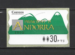 ANDORRA CORREO ESPAÑOL ETIQUETAS QUE ESTUVIERON EN USO MUY POCO TIEMPO AHORA YA NO ESTAN A LA VENTA (C.V) - Oblitérés