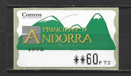 ANDORRA CORREO ESPAÑOL ETIQUETAS QUE ESTUVIERON EN USO MUY POCO TIEMPO AHORA YA NO ESTAN A LA VENTA (C.V) - Usados