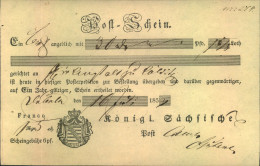 1857, 1867: 2 Verschiedene Postscheine Von Döbeln - Sachsen