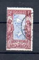 SAINT-PIERRE-ET-MIQUELON - 1932 - CARTE - MAP - 1ç - Oblitéré - Used - - Gebruikt