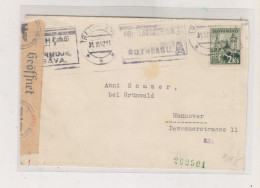 SLOVAKIA WW II 1942 BRATISLAVA  Censored Cover To Germany - Cartas & Documentos