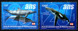 Polynésie Française 2022 - 20 Ans Du Sanctuaire Marin, Baleine Et Dauphin - 2 Val Neufs // Mnh - Ungebraucht