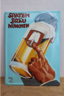 Künstler-AK Ludwig Hohlwein: München, Brauerei-Werbung Für Spatenbräu, PLAQUE EN TOLE PUBLICITE BIERE SPATEN VERS 1970 - Placas En Aluminio (desde 1961)