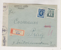 SLOVAKIA WW II PRESOV  Registered Censored Cover  To Bohemia & Moravia - Cartas & Documentos