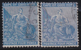 Cape Of Good Hope          .   SG    .   30+30b  (2 Scans)     .    O   .      Cancelled - Kap Der Guten Hoffnung (1853-1904)