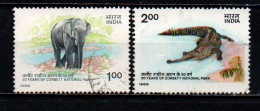 INDIA - 1986 - Elephant - Gavial - Corbett Nationale Park - USATI - Oblitérés