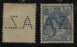 Netherlands 1909/1923 Stamp With Perfin A.Z. By A. Zwanenburg & Co shipping Agent From Amsterdam Lochung Perfore - Perfin