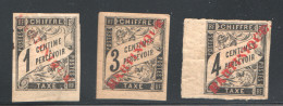 Martinique Taxe 1 , 3 Et 4 - Surcharges Locales «MARTINIQUE»  En Rouge * - Postage Due