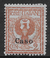 Italia Italy 1912 Colonie Egeo Caso Floreale C2 Sa N.1 Nuovo MH * - Egeo (Caso)