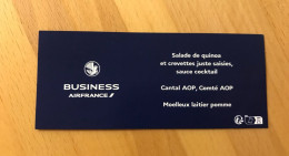 AIR FRANCE Business Class Menu - Trendy! MC569R106 - Menu Cards