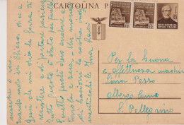 STORIA POSTALE  RSI INTERI POSTALI CENT. 30 + 10+10 DA COMONTE  SERIATE BERGAMO PER S. PELLEGRINO  20/12/1944 - Entero Postal
