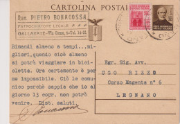 STORIA POSTALE  RSI INTERI POSTALI CENT. 30 + 20  DA GALLARATE PER LEGNANO 6/2/1945 - Ganzsachen