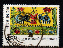 INDIA - 1990 - Two Elephants Carrying Riders - USATO - Usati