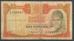 °°° ZAMBIA 1 KWACHA 1972 °°° - Zambie