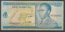 °°° CONGO 10 MAKUTA 1967 °°° - República Democrática Del Congo & Zaire