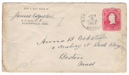 1907 USA, United States, US - Barnesville To Boston - Stationery, Envelope - - 1901-20