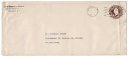 USA, United States, US - Westerly To Hamburg, Germany - Stationery, Envelope - - Andere & Zonder Classificatie