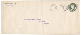 1910 USA, United States, US - Wall Street Station New York To Munich, Germany - Brown Brothers - Stationery, Envelope - - 1901-20