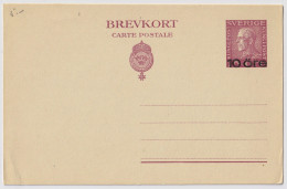 SUÈDE / SWEDEN - 1925 - 10 öre / 15 Öre Red-lilac Postal Card Mi.P46 - Mint - Postwaardestukken