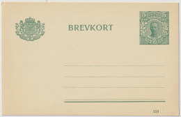 SUÈDE / SWEDEN - 1914 - 5 öre Green Postal Card Mi.P32a (date 118) - Mint - Postal Stationery