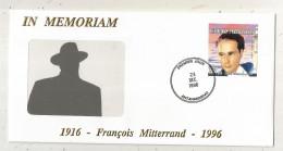 FDC, Premier Jour, François MITTERRAND, Madagascar ,ANTANANARIVO,1996 , Frais Fr 1.85 E - Madagascar (1960-...)