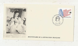 FDC, Premier Jour, BICENTENAIRE DE LA REVOLUTION FRANCAISE, Argentina,1000-BUENOS AIRES, 1989 , Frais Fr 1.75 E - FDC