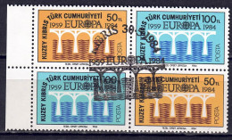 Türkisch-Zypern 1984 - EUROPA, Nr. 142 - 143 Im 4er-Block, Gestempelt / Used - Used Stamps