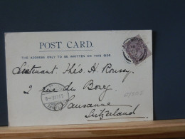 65/018I     PC   G.B.  VICTORIA  TO SWITSERLAND 1900 - Storia Postale