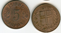 Islande Iceland 5 Aurar 1961 UNC KM 9 - Island