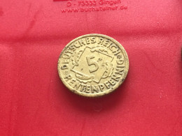 Münze Münzen Umlaufmünze Deutschland Deutsches Reich 5 Pfennig 1924 Münzzeichen A - 5 Renten- & 5 Reichspfennig