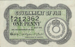 FIJI 1 PENNY GREEN COIN FRONT AND BACK DATED 01-07-1942 EF P.47a READ DESCRIPTION!! - Fidschi