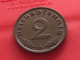 Münze Münzen Umlaufmünze Deutschland Deutsches Reich 2 Pfennig 1937 Münzzeichen A - 2 Reichspfennig