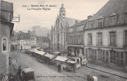 FRANCE - 62 - Saint Pol - La Place De L'église - Marché - Carte Postale Ancienne - Saint Pol Sur Ternoise