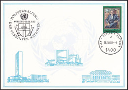 UNO WIEN 1987 Mi-Nr. 68 WEISSE KARTE - KOBLENZ 16.10.1987 - Covers & Documents