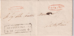 Regno Di Sicilia 1/11/1845 Piego Da Alcamo A Calatafimi Con Lungo Manoscritto. Bollo Rosso REAL SERVIZIO - 1. ...-1850 Prefilatelia