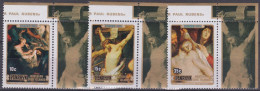 Penrhyn 1978 97-99 ** Cdf Pâques Tableaux Rubens La Montée Au Calvaire Le Christ Sur La Croix Le Christ Avec Linceul - Penrhyn
