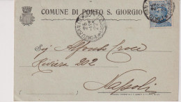 PORTO S. GIORGIO   FERMO COMUNE  25/12/1922 COMMISSARIO PREFETTIZIO  PER NAPOLI - Fermo