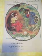 Protège-Cahier Offert Par BYRRH/Belles Fables De La Fontaine /Le Chat, La Belette Et Le Petit Lapin/ 1930-1950    OEN31 - Alimentos