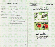 1996 - Tunisie - Y & T 1266 --- 1267 - Les Insectes De Tunisie  -   Prospectus - Abeilles