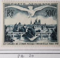 TIMBRE France POSTE Aérienne N° 20 Neuf - 1947 - Yvert & Tellier 2003 Coté Minimum 65 € - 1927-1959 Neufs