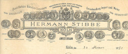 Allemagne - Köln A/RH. Amsterdam - Entête Du 31 Mars 1890 - Hermann Stibbe - Fabrik Feinster Liqueure & Punsche. - 1800 – 1899