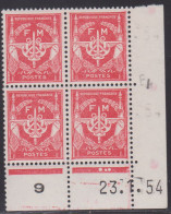 FRANCE FRANCHISE MILITAIRE N° 12** EMBLEME COIN DATE DU 23/1/54 - Autres & Non Classés