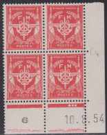 FRANCE FRANCHISE MILITAIRE N° 12** EMBLEME COIN DATE DU 10/8/54 - Autres & Non Classés