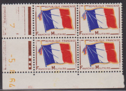 FRANCE FRANCHISE MILITAIRE N° 13** DRAPEAU COIN DATE DU 5/8/64 - Autres & Non Classés