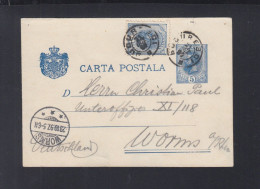 Rumänien Romania GSK Mit ZuF 1897 Bucuresti Nach Worms - Lettres & Documents